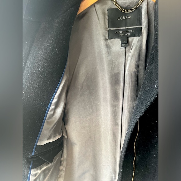 J.Crew Stadium Cloth by Nello Gori Black Cocoon Coat - Picture 7 of 8